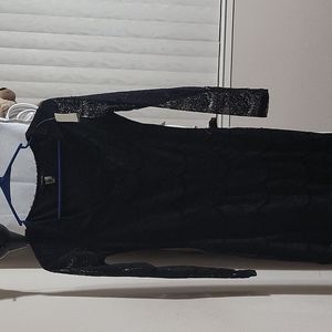 Cute half see thru lace dress